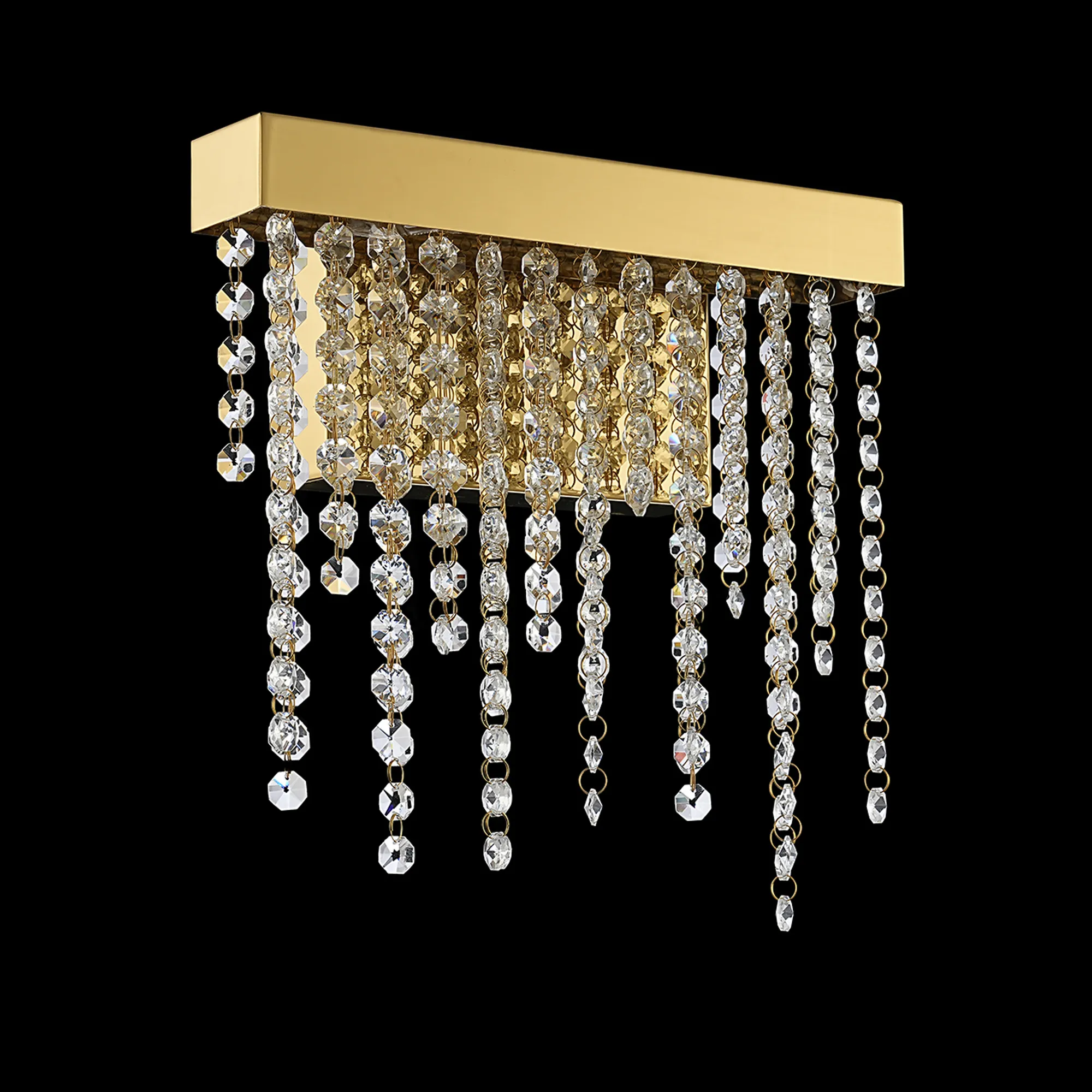 Bano French Gold Crystal Wall Lights Diyas Flush Crystal Wall Lights